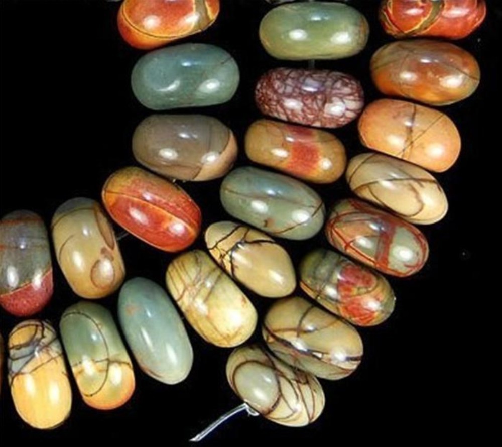 NATURAL 5x8MM MULTI-COLOR PICASSO JASPER GEMSTONE RONDELLE LOOSE BEAD STRAND 15″
