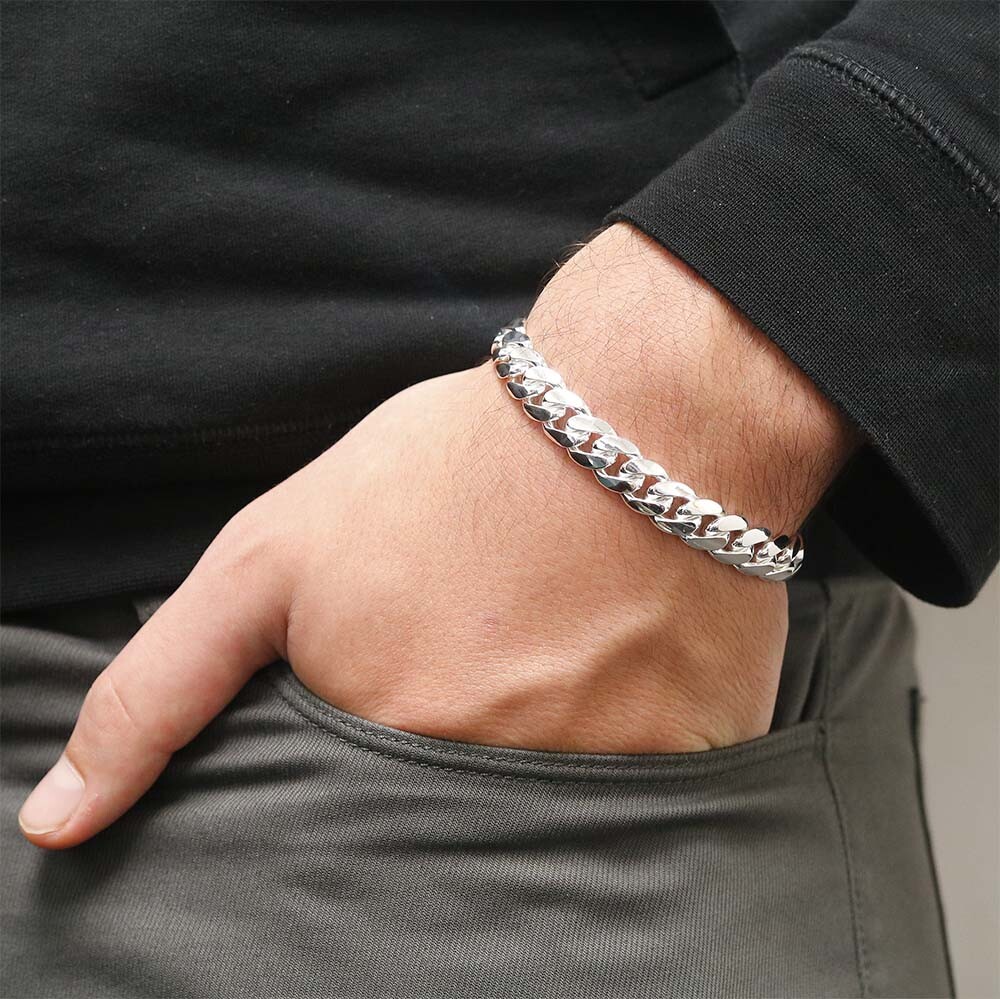 Verona Jewelers 925 Sterling Silver 6MM Italian Miami Cuban Necklace/Bracelet