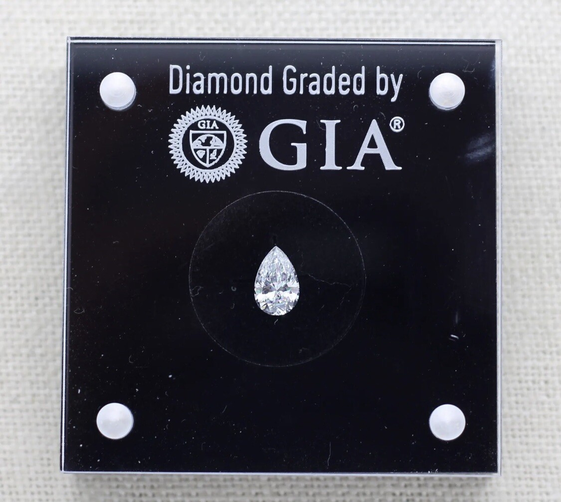 GIA Certified 0.66ct J/SI2 Laser Inscribed Pear Brilliant Cut Loose Diamond