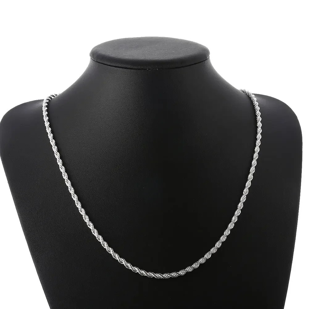 925 Sterling Silver Italian Rope Chain Men’s Necklace 4mm – NEW**