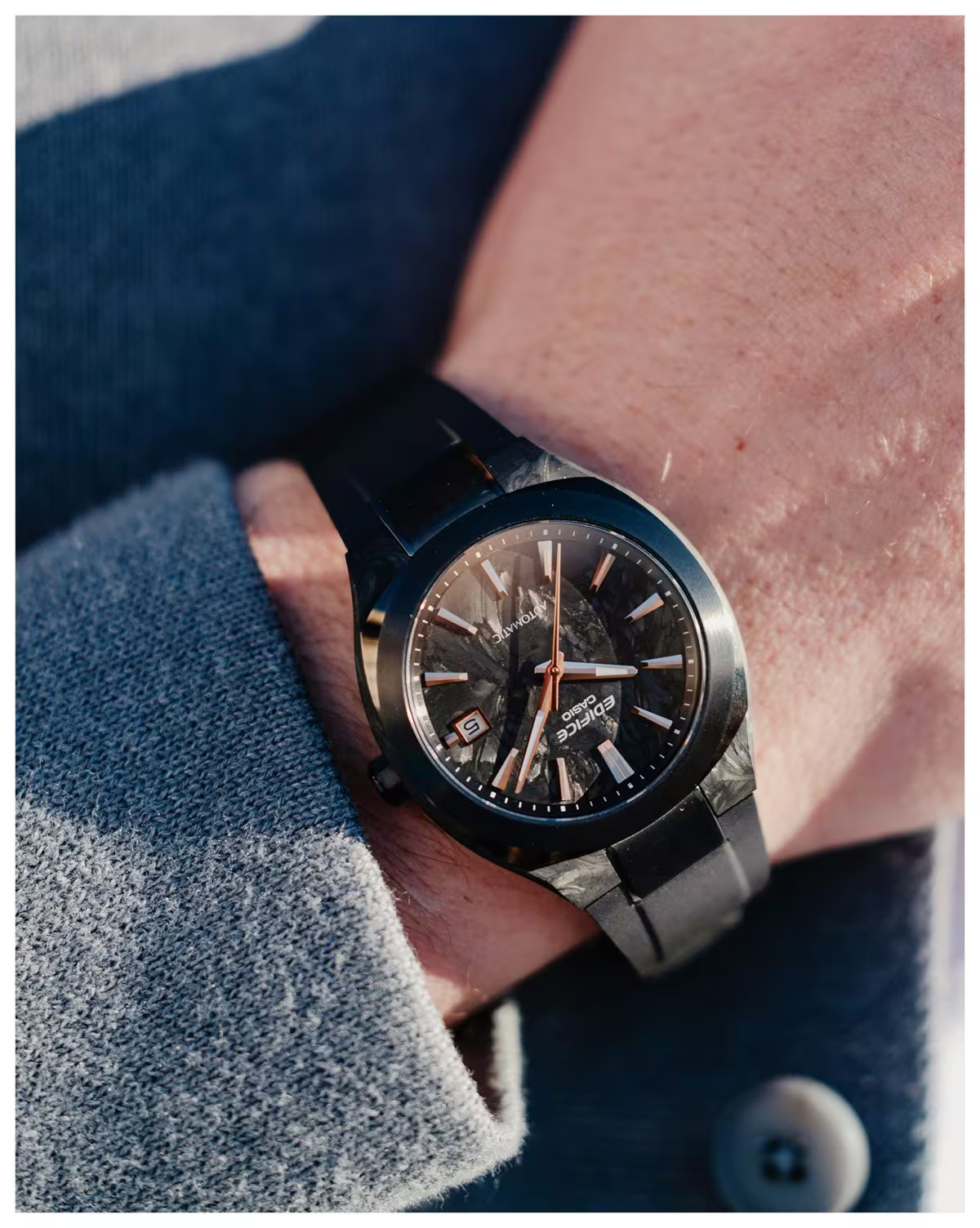 CASIO Edifice EFK-200XPB-1A Automatic Black Forged Carbon Case Resin Sapphire