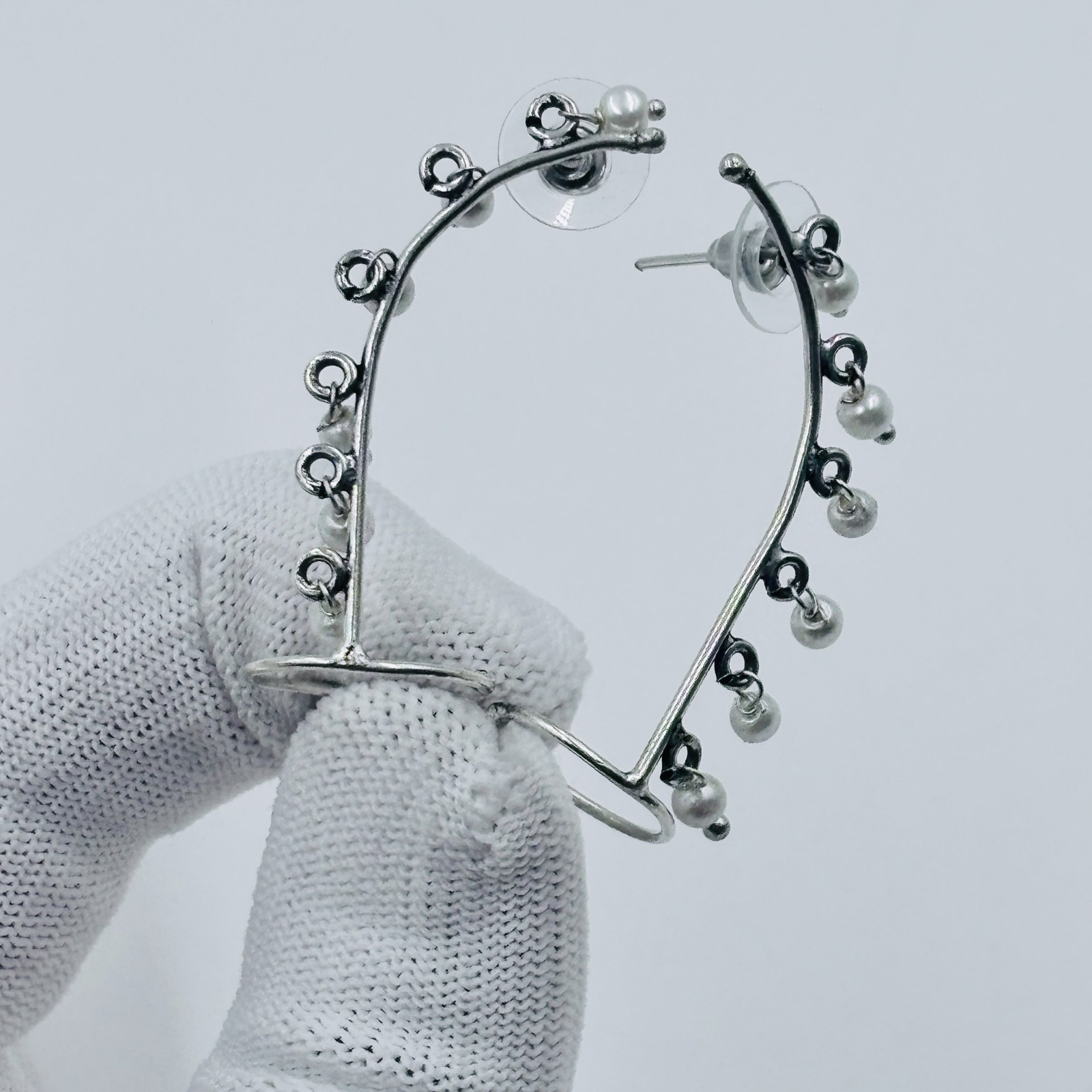 Beautiful Silver Plated Bugadi Earring , Ear Cuff For Women / Indian jewelry
