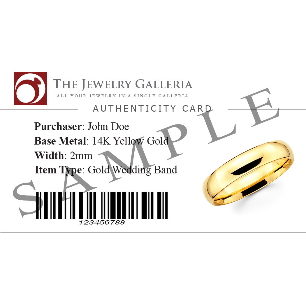 14K Solid Yellow Gold 4mm Comfort Fit Men’s and Women’s Wedding Band Ring