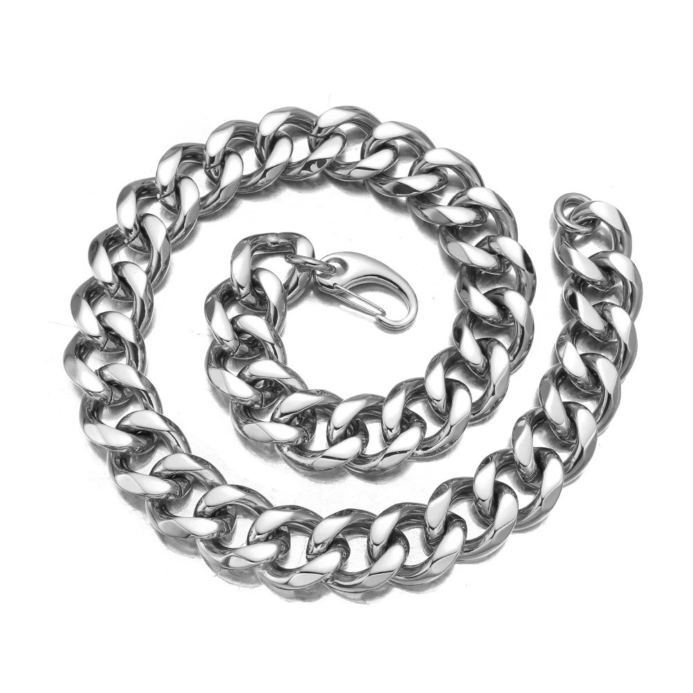 24mm Wide Any Length Curb Cuban Chain 316L Stainless Steel Necklace for Men Male