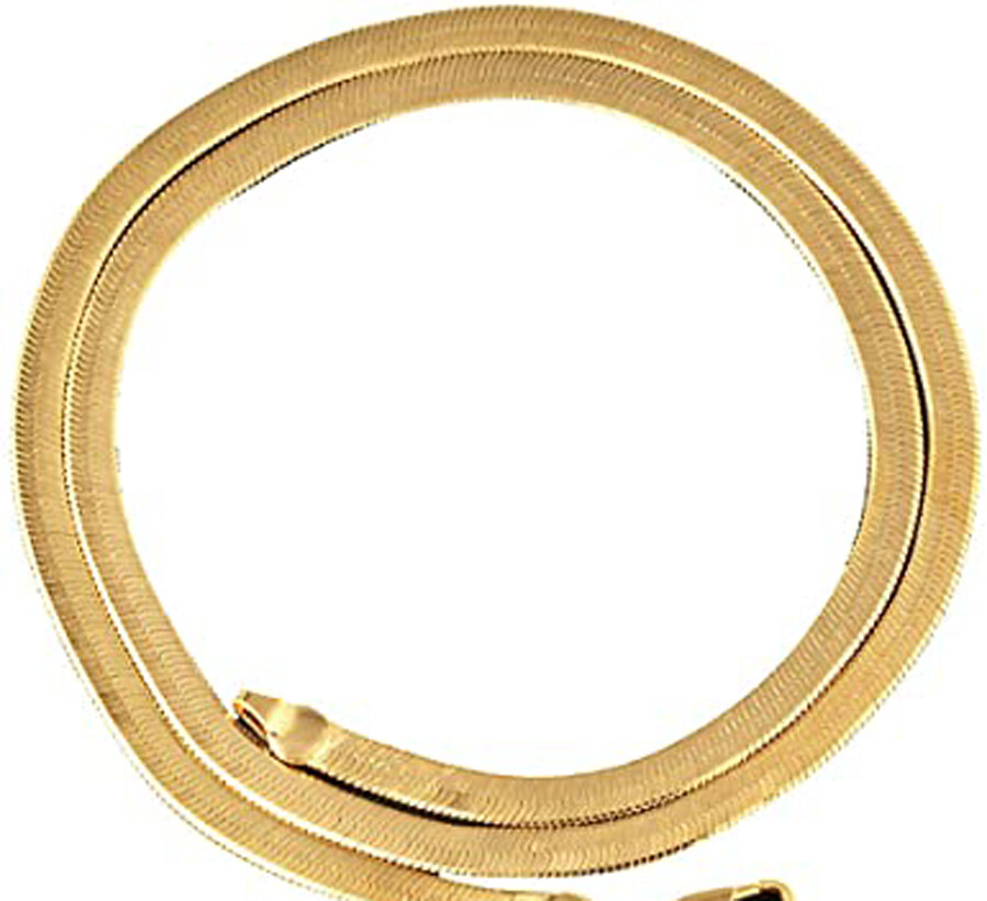 Men&Womens Genuine 18K Gold Filled Italian 16-24″ Flat Snake Chain Necklace C764