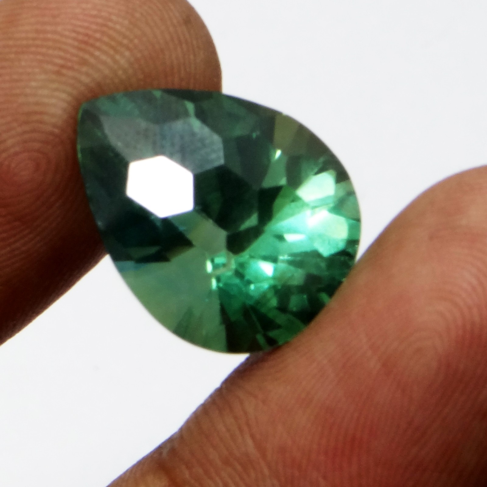 18.02 Ct Natural AAA+ Green Tourmaline Pear Cut Loose Gemstone Certified