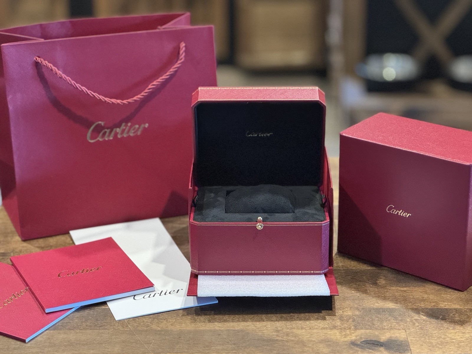 Genuine New Cartier Watch Box Case W/ All Accessories Shown