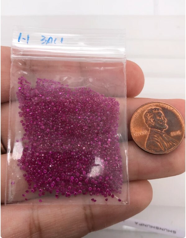 Dainty Synthetic 1mm Round Ruby Loose Stone 25pice Lot Use For Pendant Silver