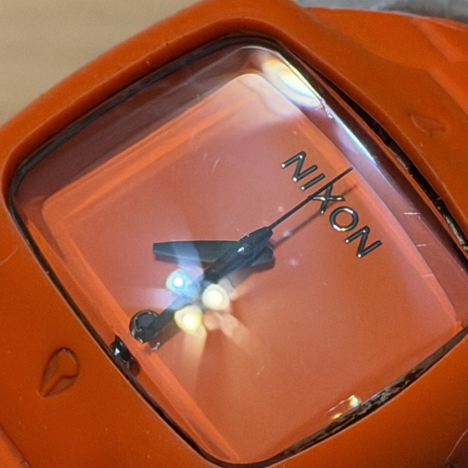 Nixon The Rubber Player “Yes It’s Real” Orange Surf Men’s Analog Watch RUNNING
