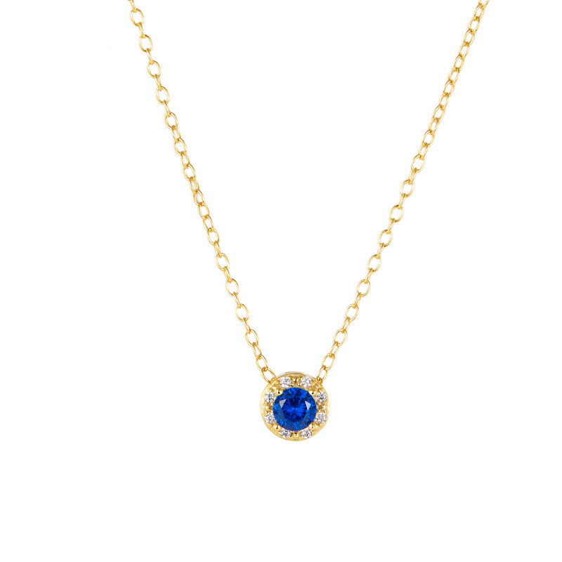 Women 925 Silver Retro Necklace Colorful Zircon Elegant Clavicle Chain Jewelry