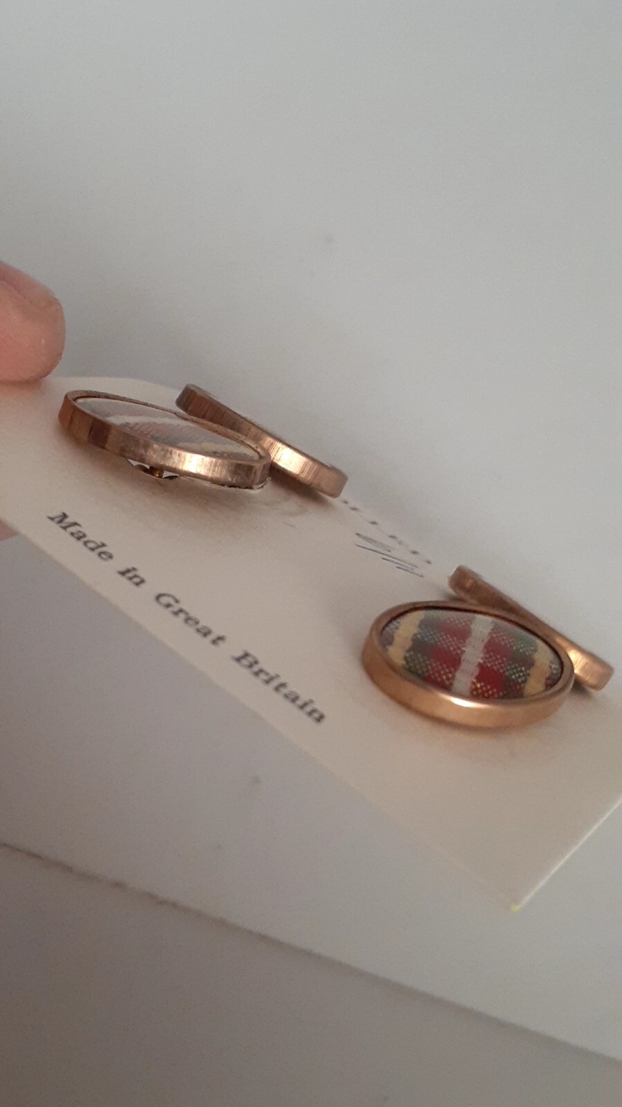 Rolled Gold Plaid Cufflinks Made in Great Britain