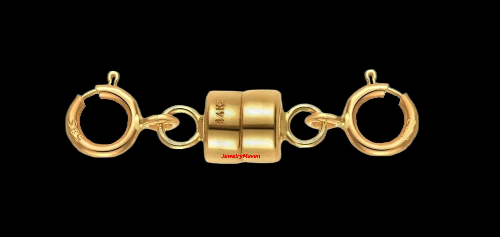 4.5mm 14k MAGNETIC DOUBLE CLASP Converter Yellow SOLID Gold Necklace Spring ring