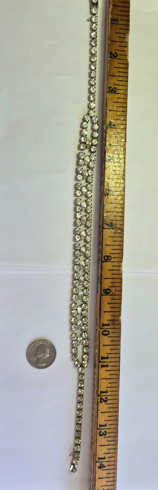 Vintage Rhinestone Choker Necklace Glass Prong Set Foiled Back Bridal Statement
