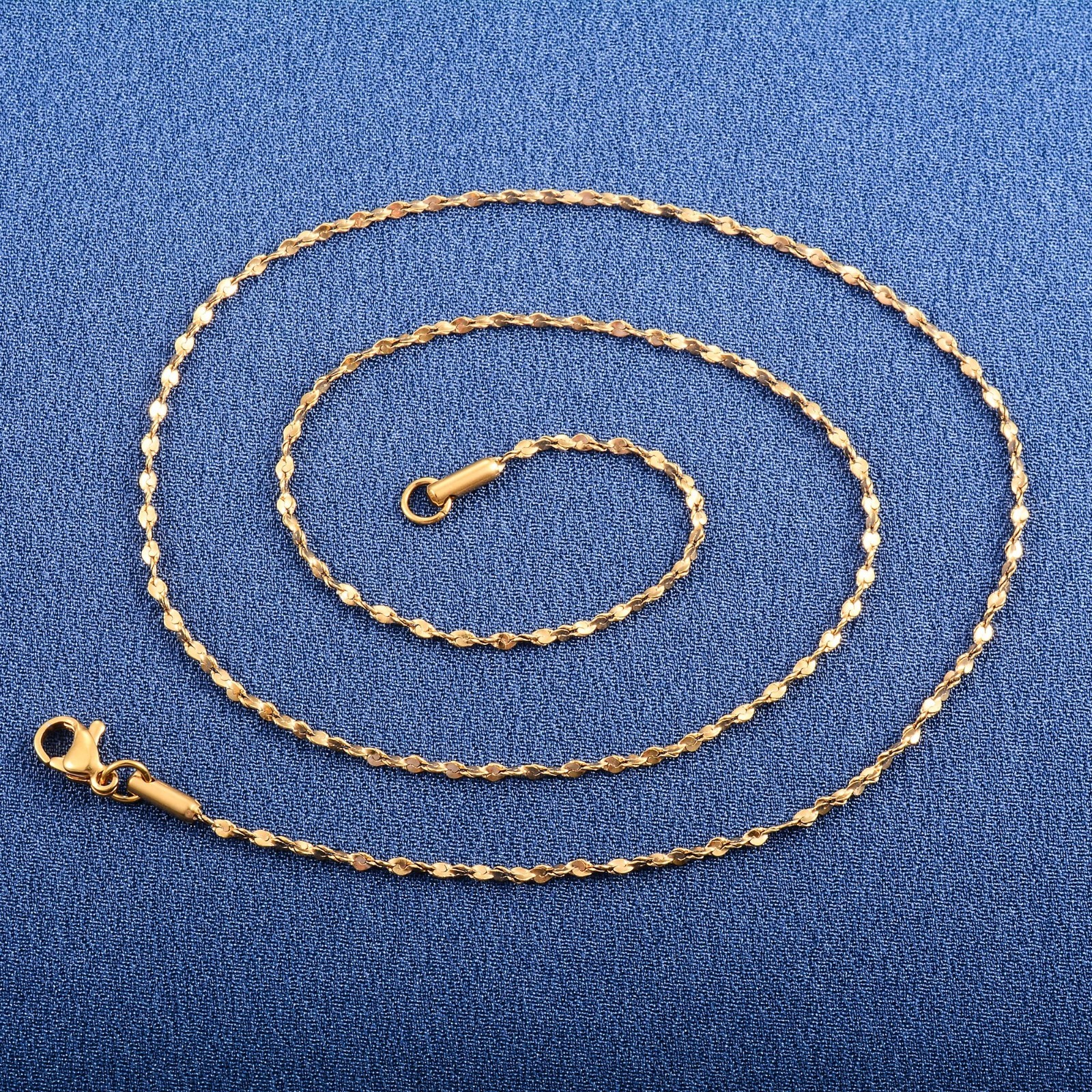 Necklace Chain Choker Dainty Glitter Steel Women, 14/30 inches 1.2/1.5/1.8mm