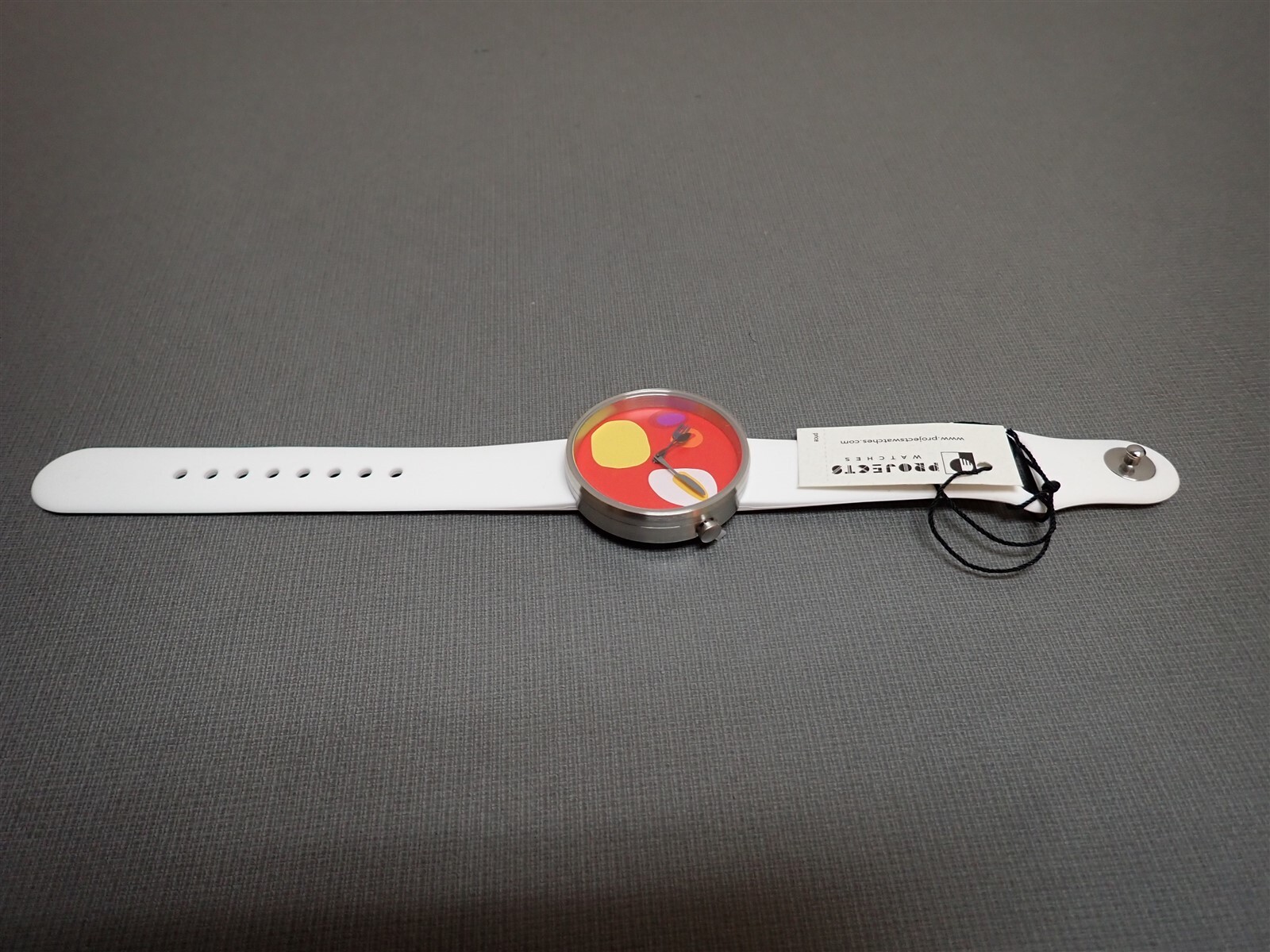 NEW Projects Watches PJT-7590 Breakfast 40mm White Silicone Band Watch