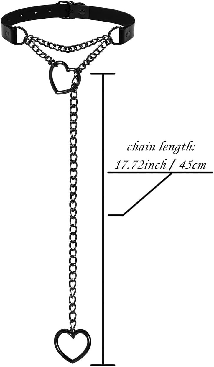 2PCS Black Choker Necklace for Women Leather Chokers Collar and Leash Set Got…