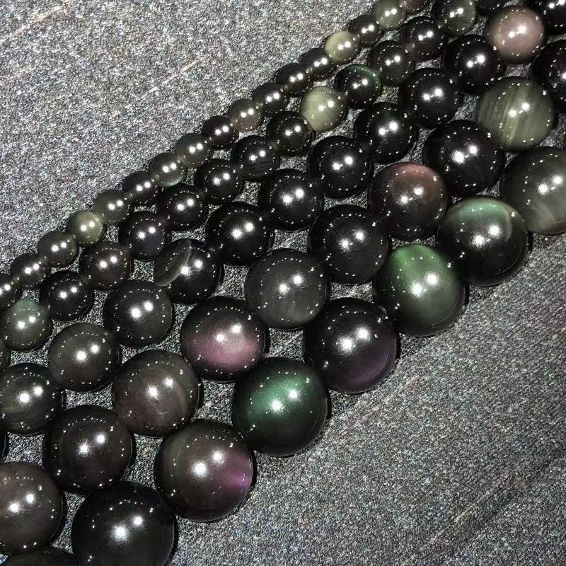 4mm 6mm 8mm 10mm 12mm 14mm 18 Mm 20mm Natural Rainbow Black Ice Obsidian Beads