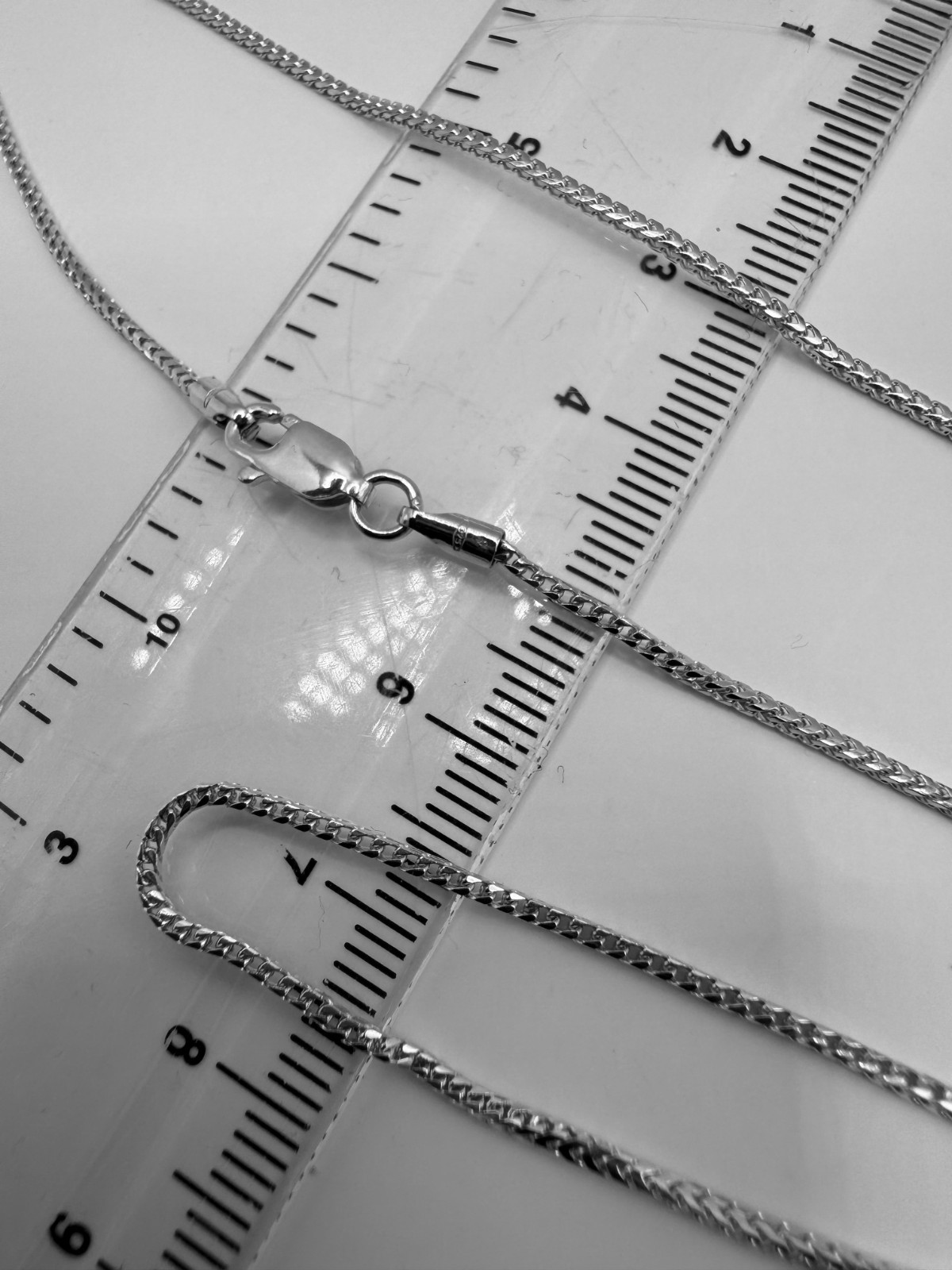 9ct Solid White Gold Franco 1.2mm Chain Necklace 20 Inch/50cm (AWFR40)