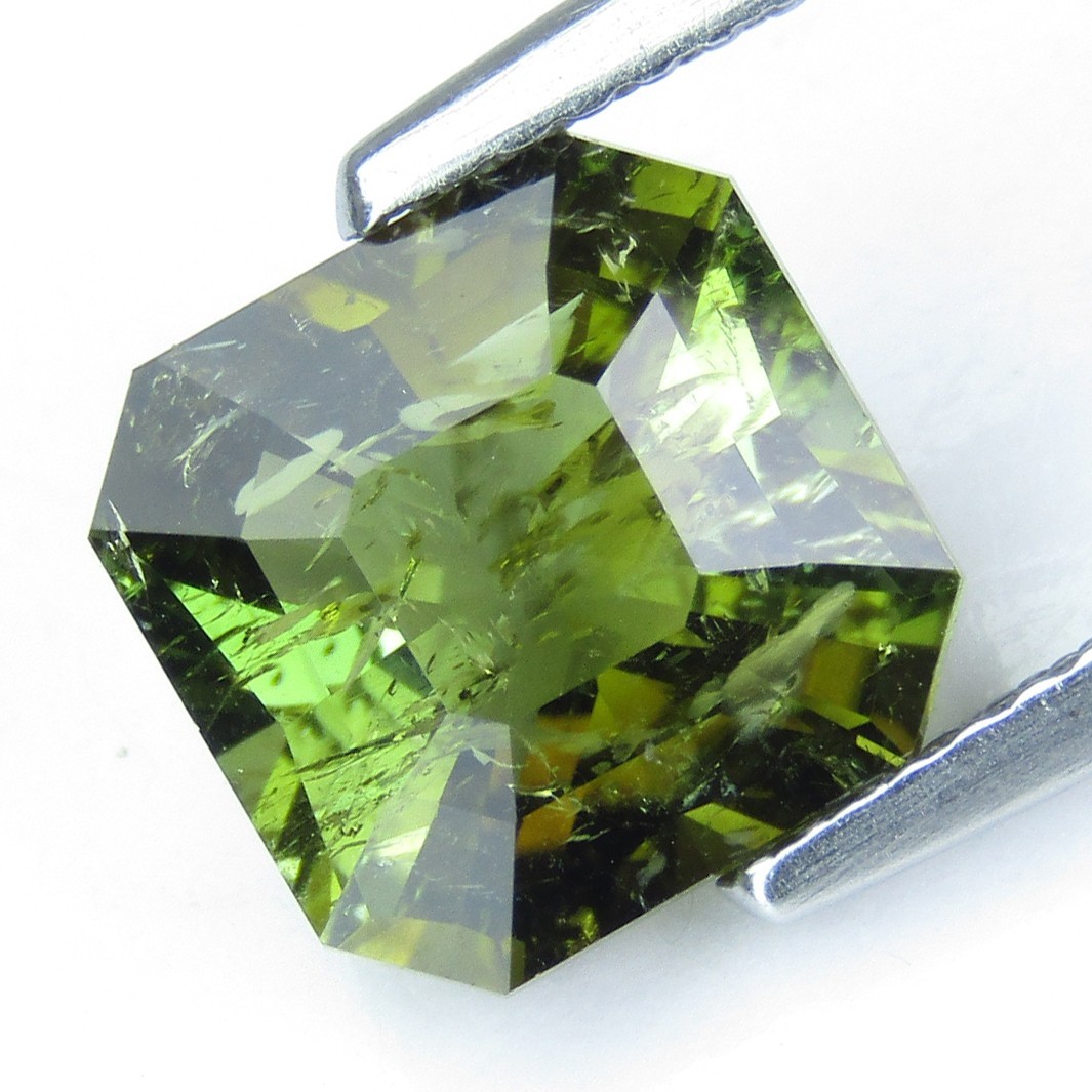 3.07Cts Classic Natural Green Tourmaline 8.5mm Ascher Cut Loose Gemstone
