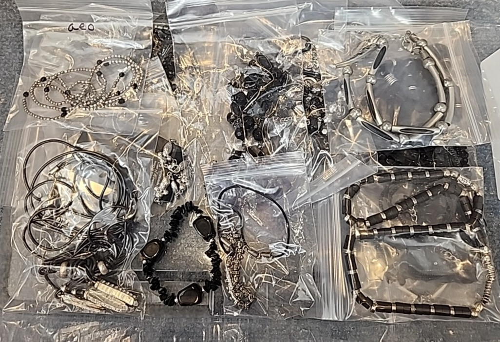 Jewelry Wearable Black & Silver Collection 5 Lbs Lot #3788 See Description