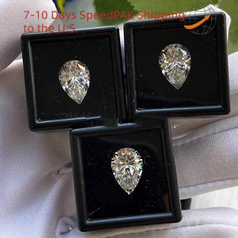 1-5pcs Pear Cut Real Moissanite Loose 0.35-5ct D Color VVS1 GRA Wholesale Price