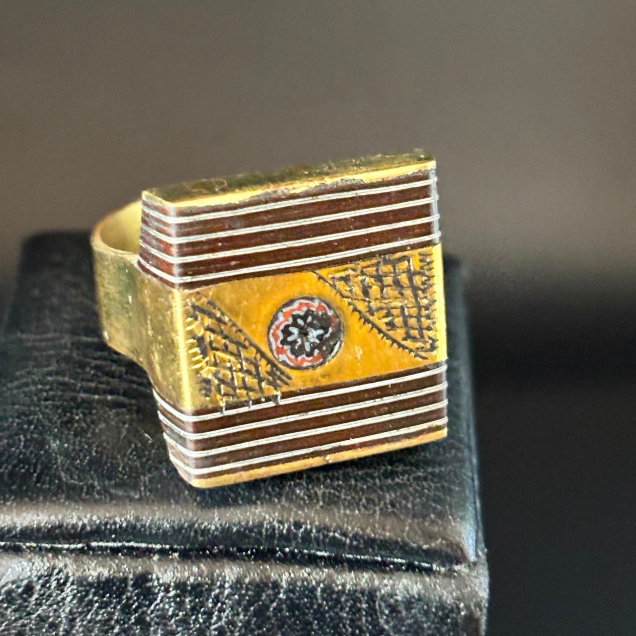 Vintage Moroccan Tuareg Brass Ring Berber Sahara Handmade Ring Size 11.5 US