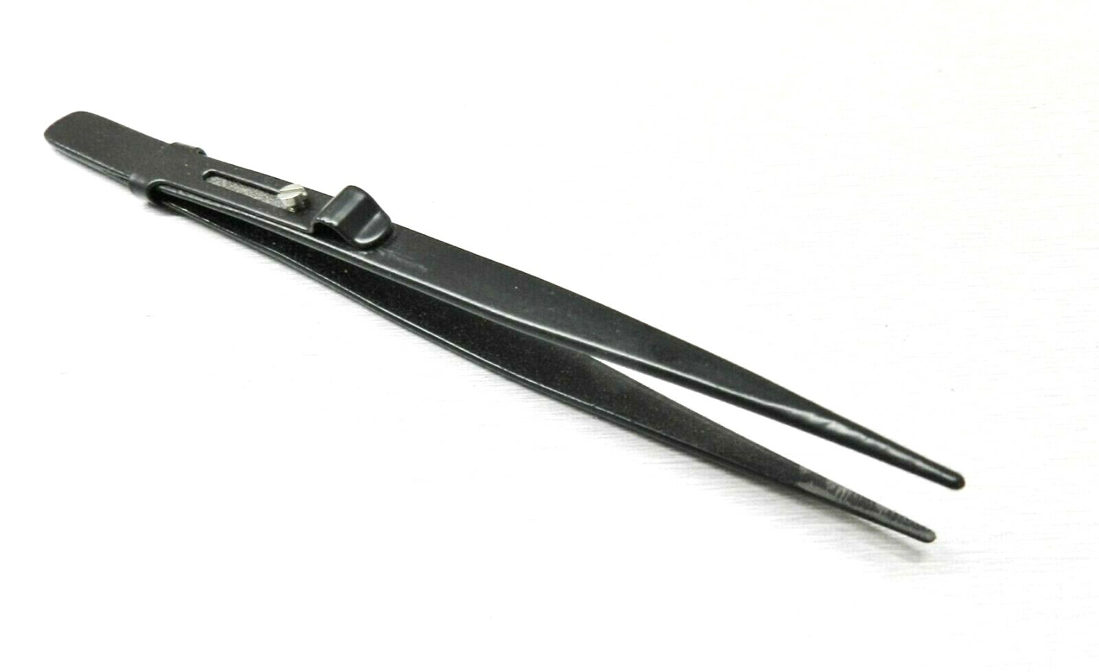 Diamond Tweezers Gemstone Black Anodized Tweezer 6-1/2″ Slide Lock Medium Tip