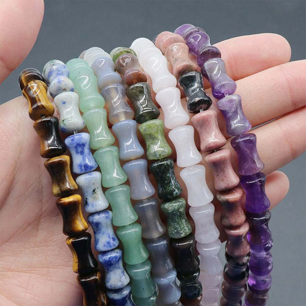 Natural Bamboo Joint Shape Loose Beads 8*12mm Crystal Jewelry Making Gemstone