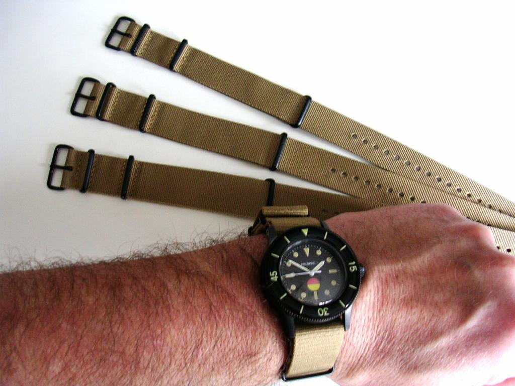 NATO G10 Khaki Brown Nylon Military Army PVD watch band strap IW SUISSE 18 20 22