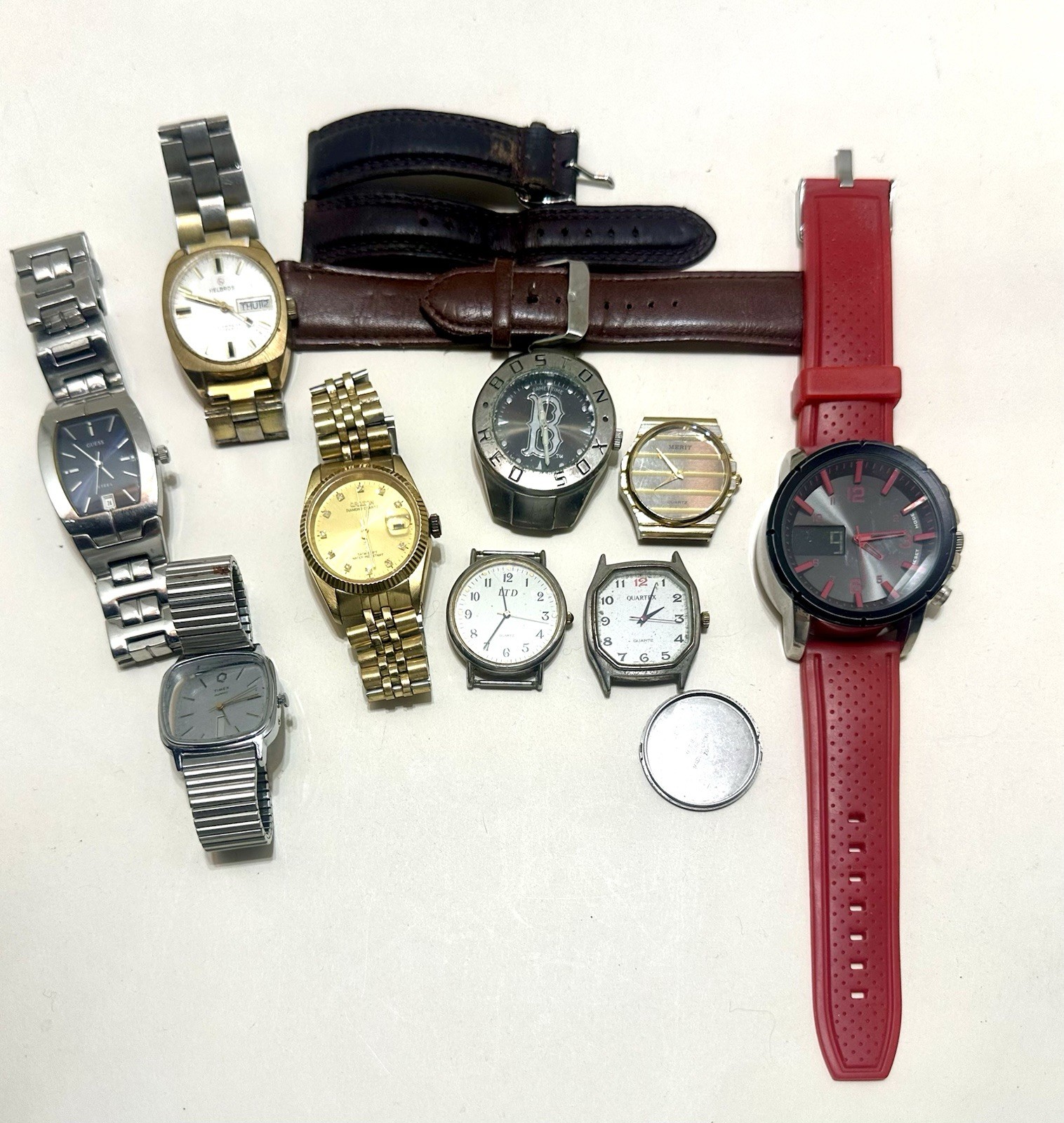 Men’s Mixed Large Watch Lot For Parts, Repair Or Wear VTG To Now (None Tested)