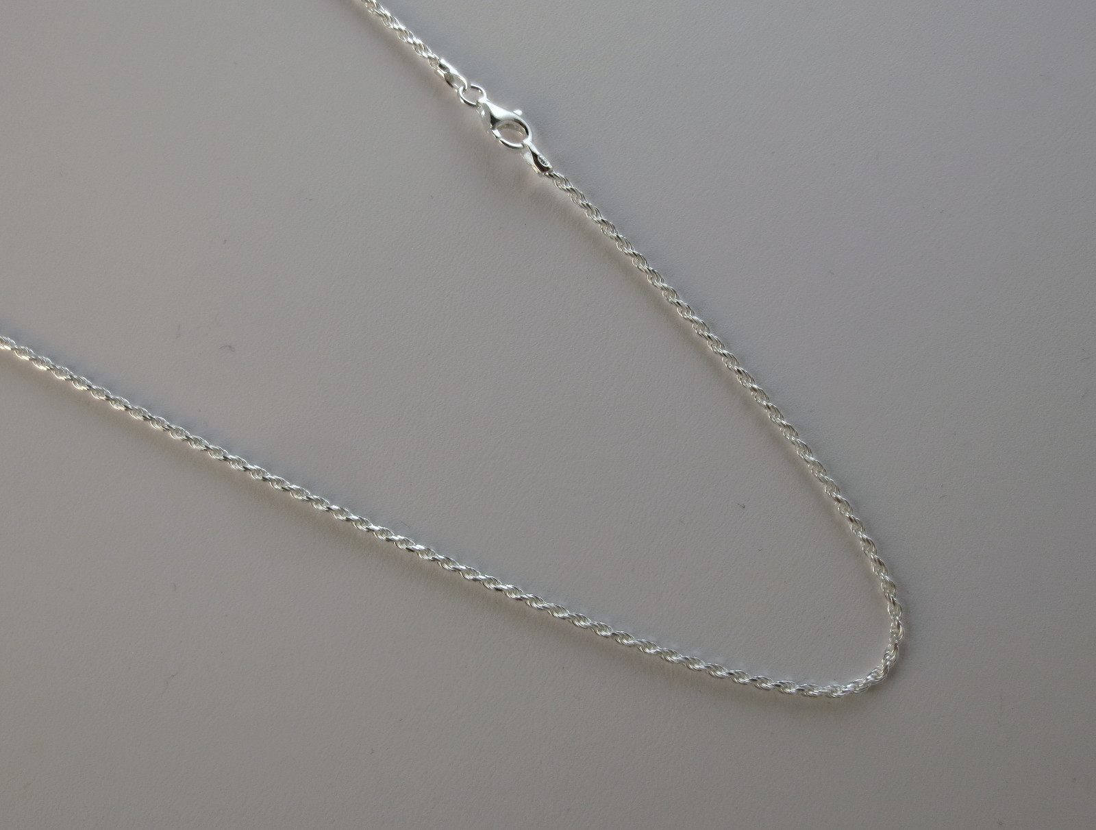 1.5mm Sterling Silver D/C Rope Chain. Pure .925 Italian14,16,18,20,22,24,30 inch
