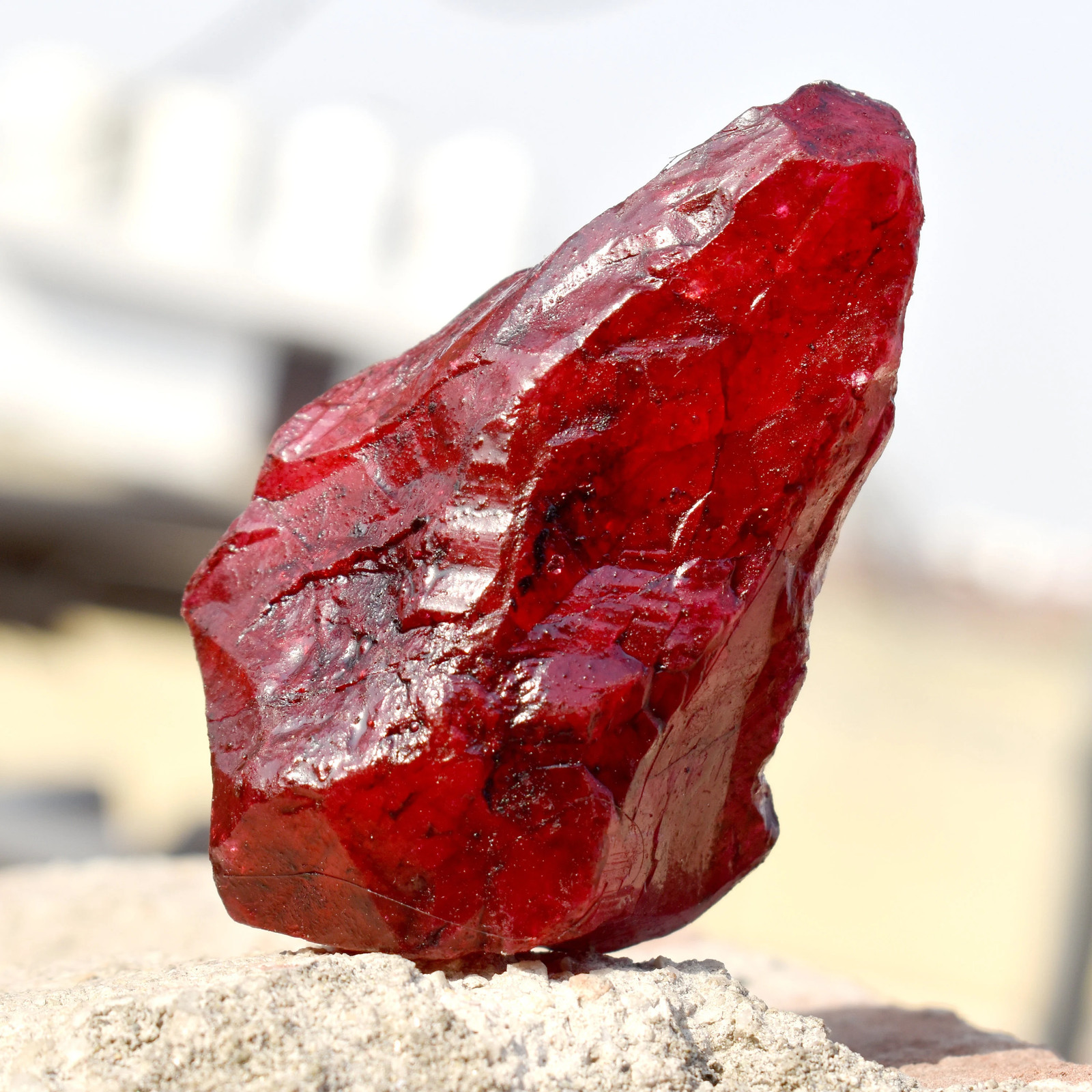 Uncut Rough Huge Size 555 Carat Natural Ruby Red CERTIFIED Loose Gemstone