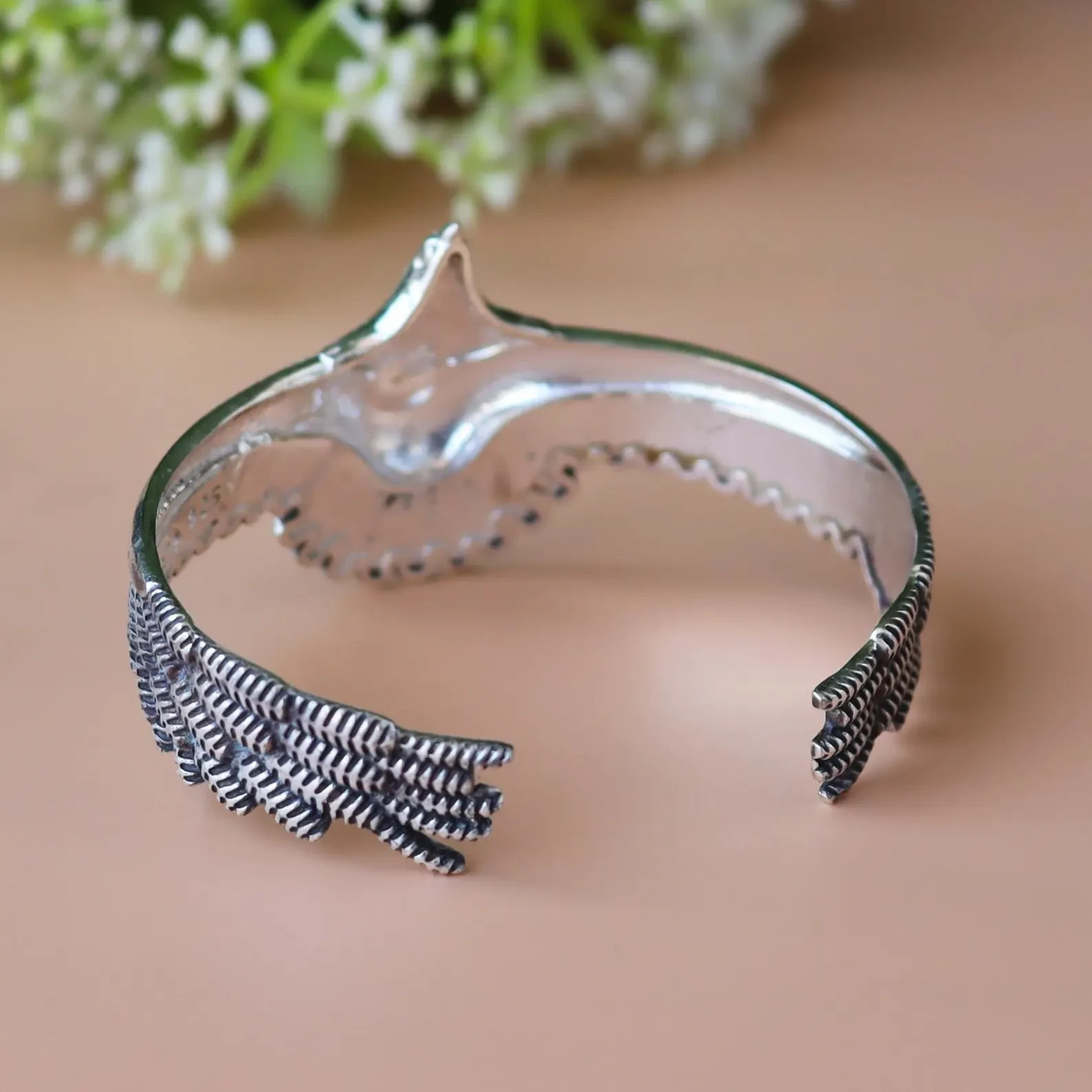 Eagle 925 Sterling Silver Handmade Jewelry Cuff Bracelet Adjustable”