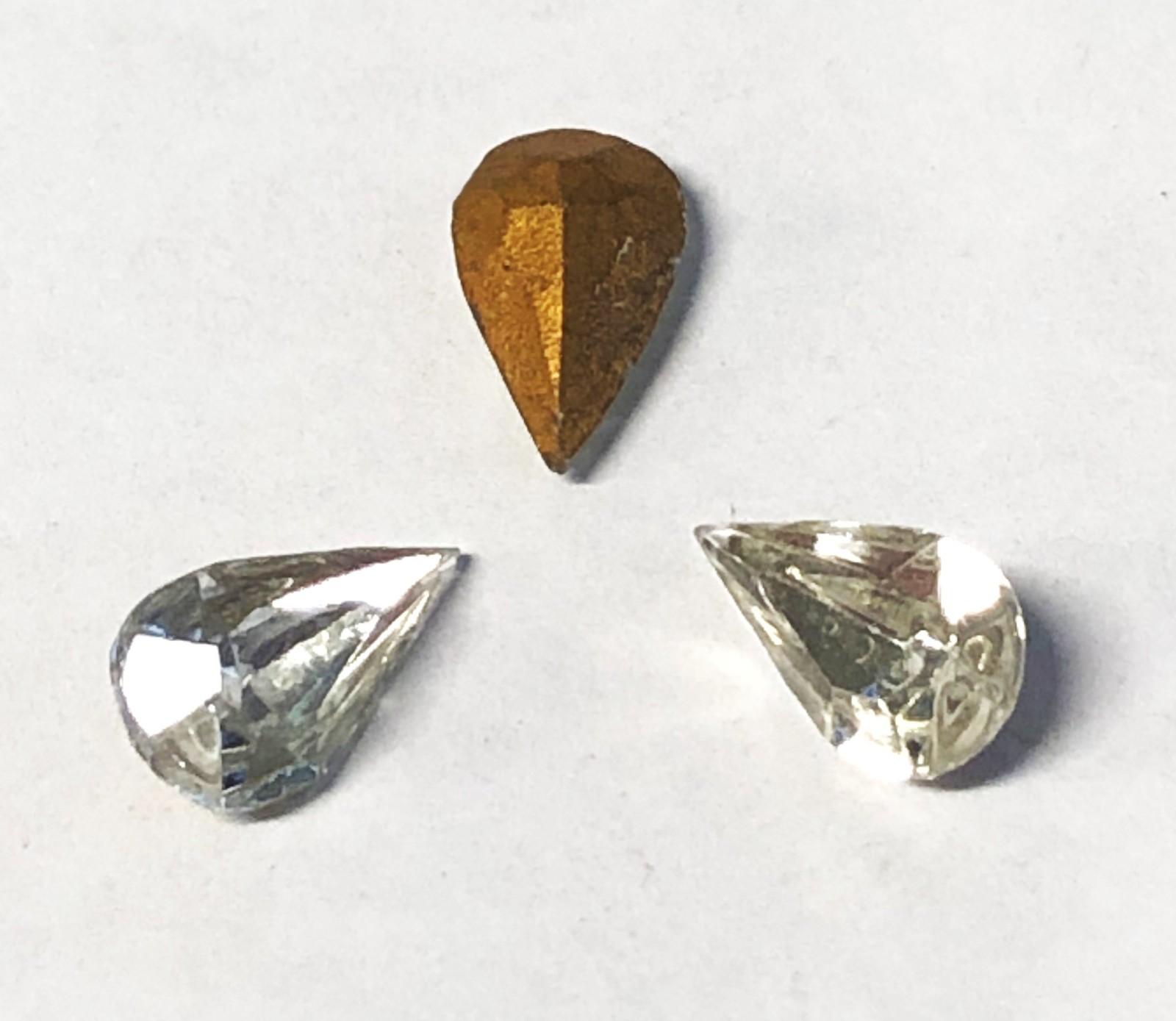 30 Crystal Pear Shape Foil Pointy Back Glass Rhinestones 6x10mm – Vintage