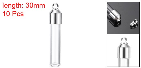 10Pcs Transparent Wishing Bottles 6mm Widths for Necklace DIY Pendant Craft