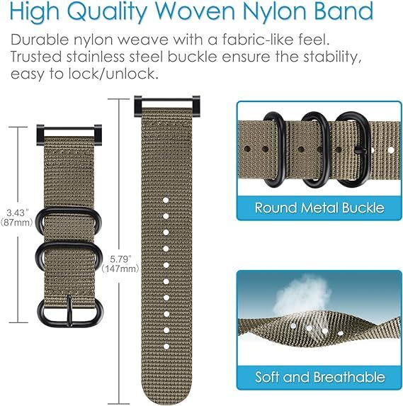 For Suunto Core (24mm) Watch Band Replacement Sport Strap Woven Nylon Adjustable