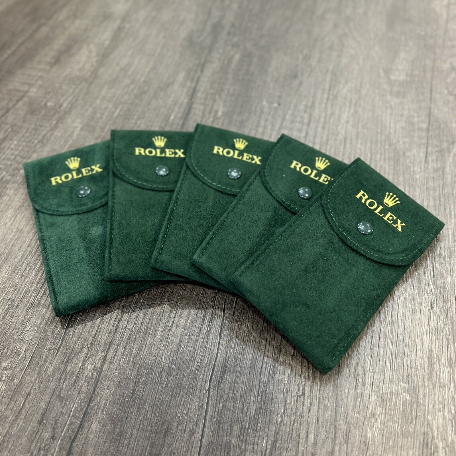 ROLEX GREEN SOFT VELVET TRAVEL POUCH – 1PC – SERVICE POUCH W/ INSER