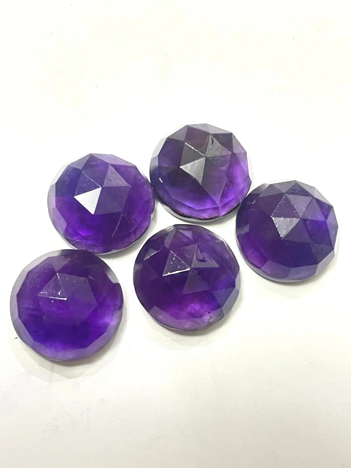 10 mm Natural Amethyst Rose Cut Round Shape Loose Gemstone For Jewelry Making