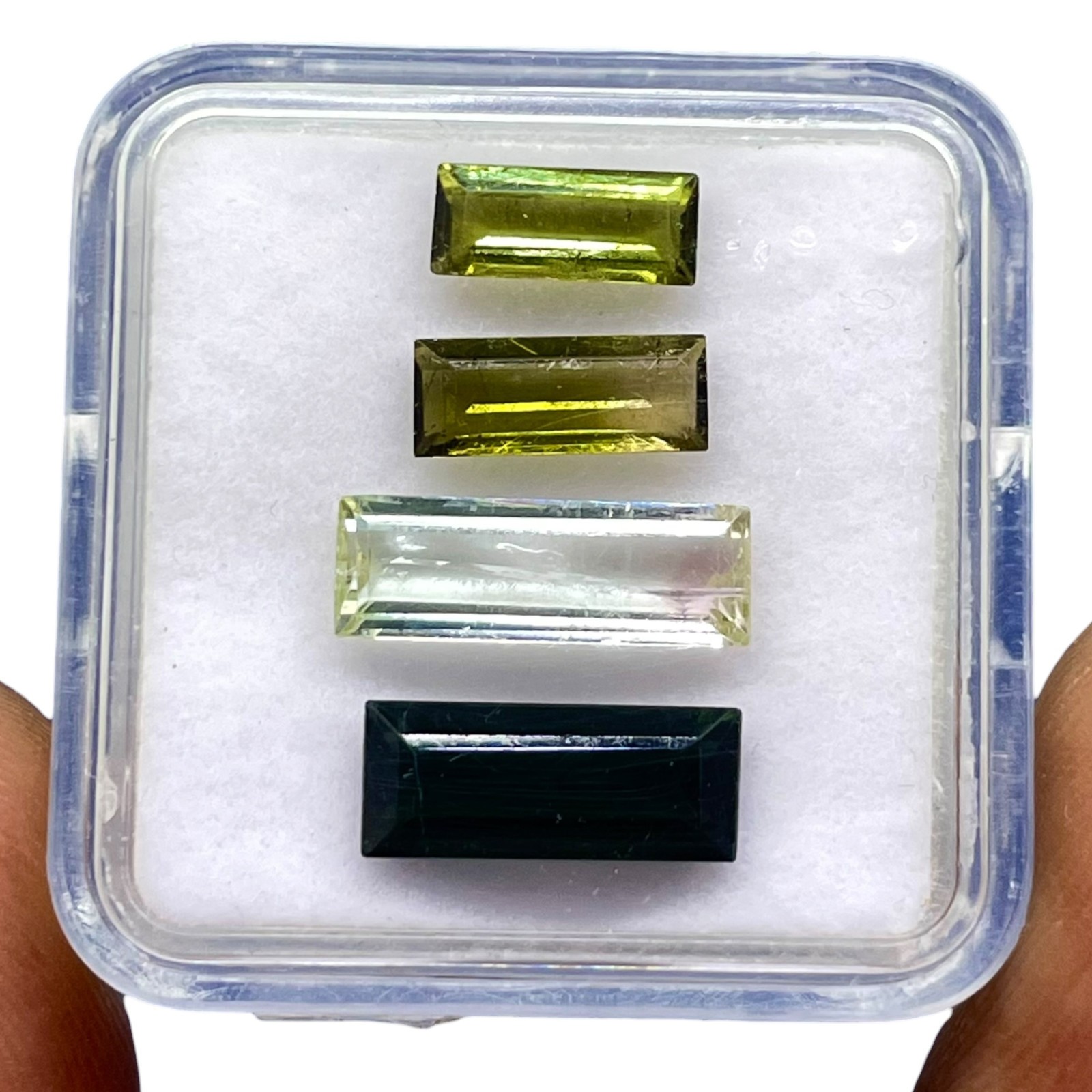 4 Pcs Natural Mozambique Tourmaline 8-13mm Baguette Cut Loose Gemstones Lot
