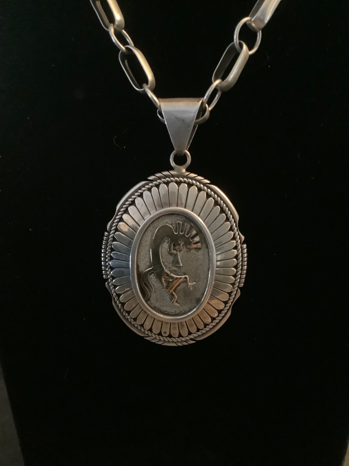 Vintage Lee Bennett Sterling & 1/20 14k Gold pendant & Chain