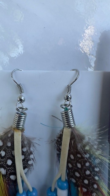 Natural Feather Hook Earring Fashion Jewelry