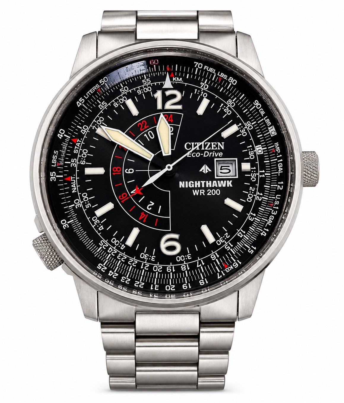 Citizen Men’s Eco-Drive Promaster Air Nighthawk Pilot BJ7000-52E Watch,