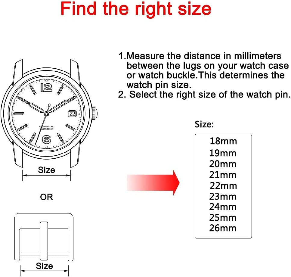 Wellfit Watch Pins, 1.8Mm Thickness Heavy Duty Spring Bar, 4 Pack Stainless Stee