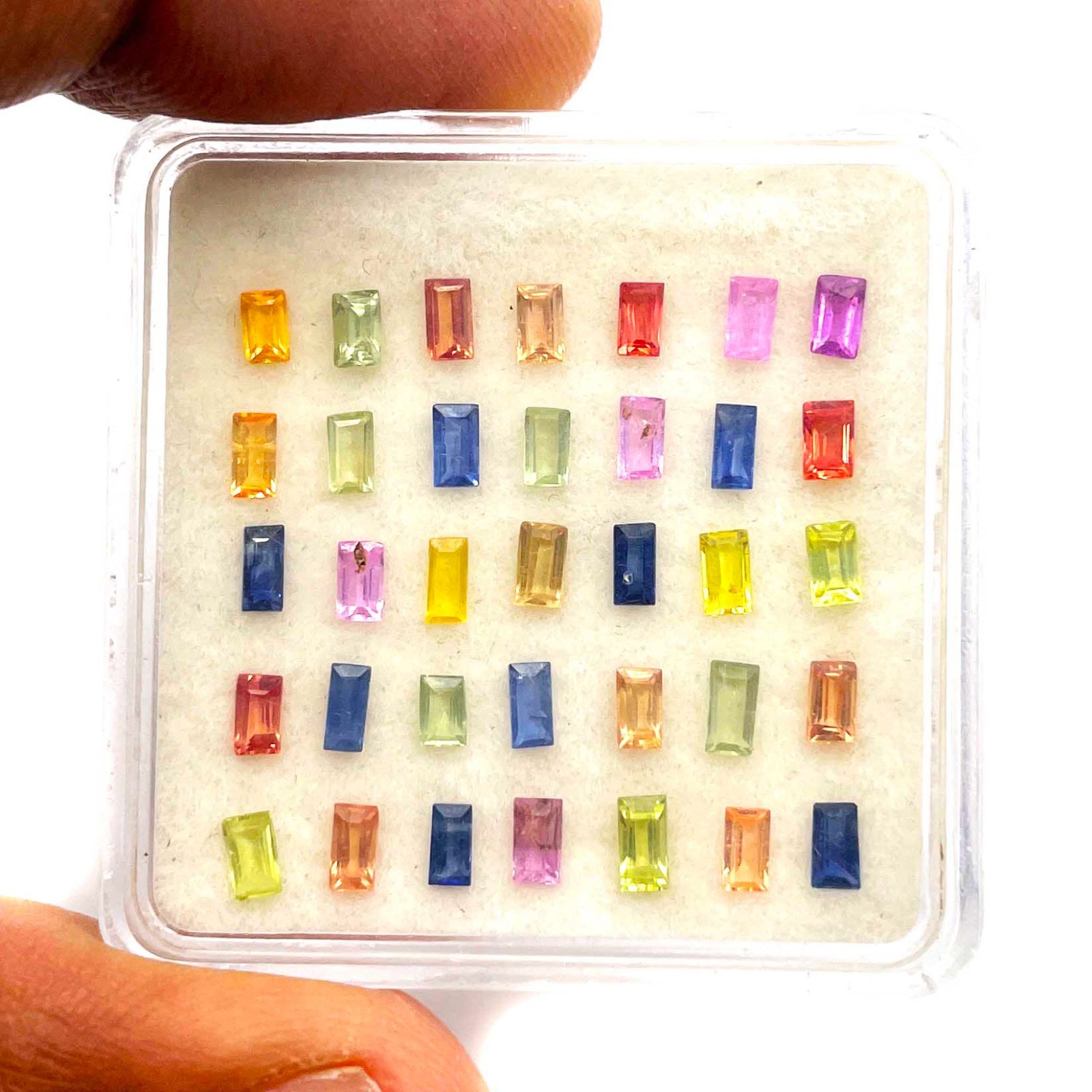 Natural Multi Sapphire Baguette Cut Loose Gemstone Lot 10 Pcs 2*3.50 MM 1 CT