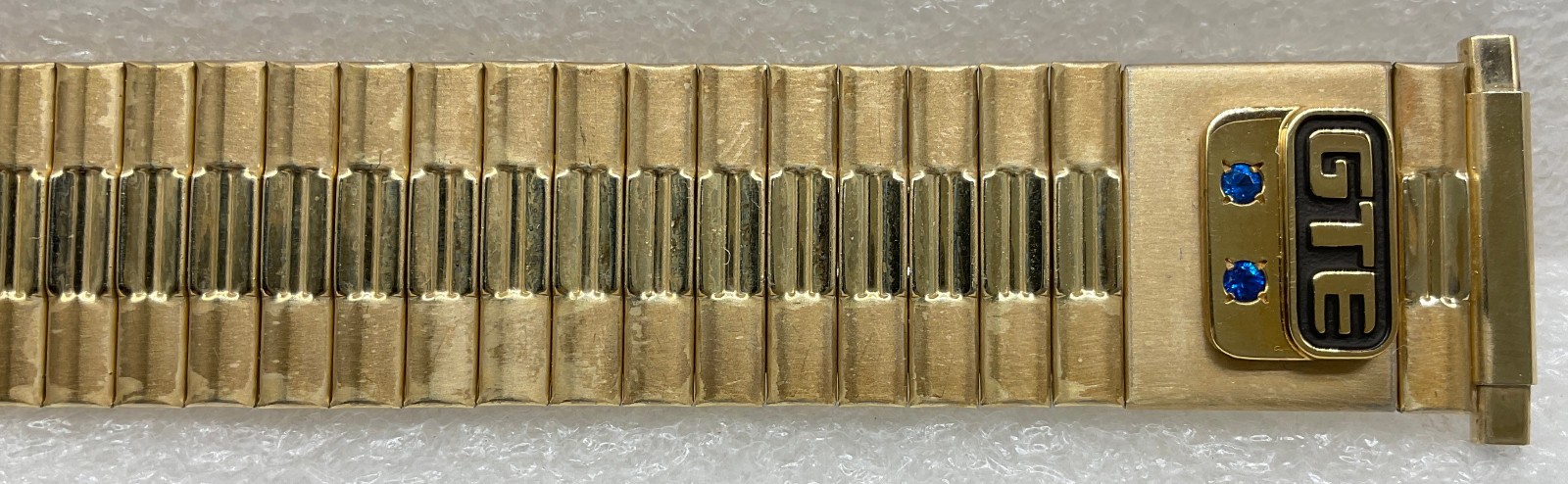 Vintage GTE 10k Gold Emblem Speidel Stretch Gold Tone Watch Band