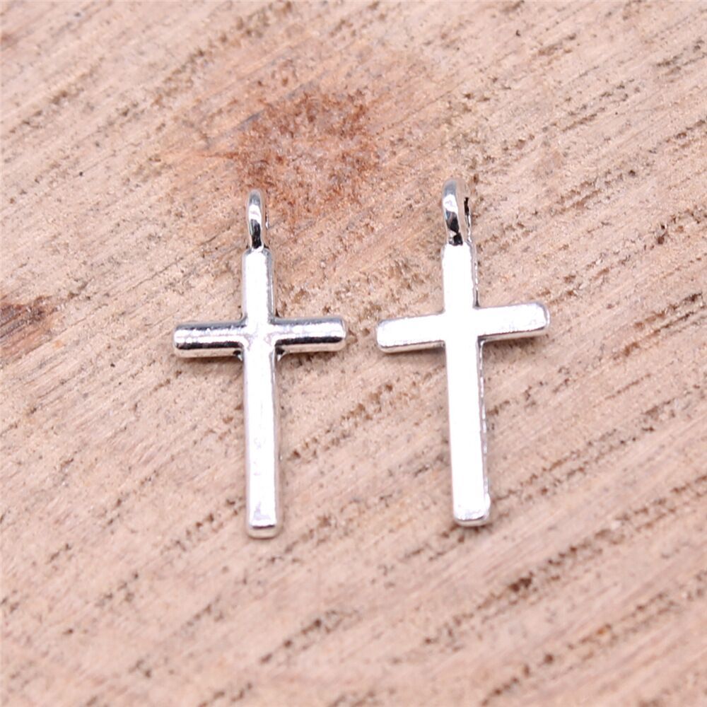 600 Pcs Tibetan Silver Cross Charms Pendant 16x7MM DIY Jewelry Making C15251
