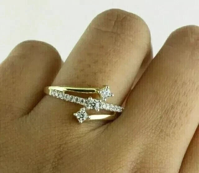 2 Ct Round Cut Lab Created Stunning Band Ring 14K Yellow Gold Plated