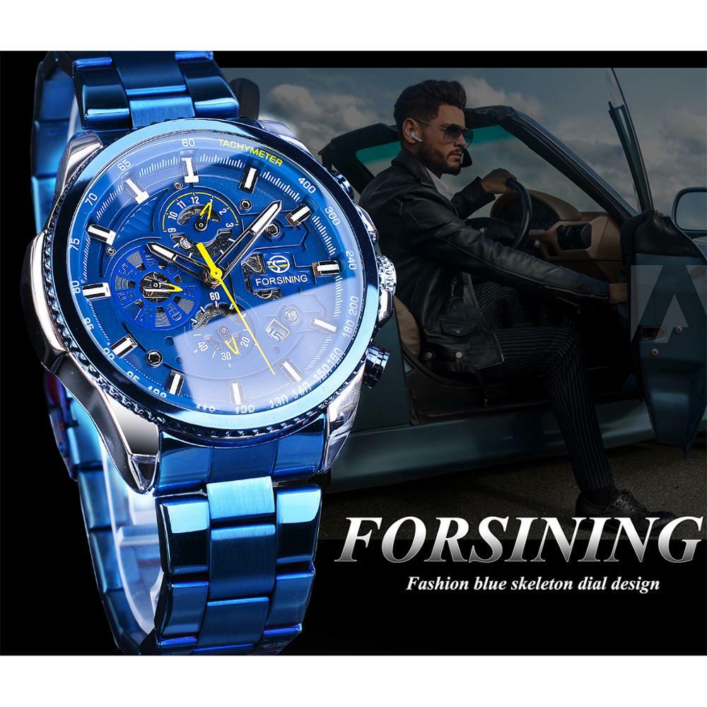 FORSINING Mens Automatic Mechanical Watches Waterproof Sports Chronograph Watch