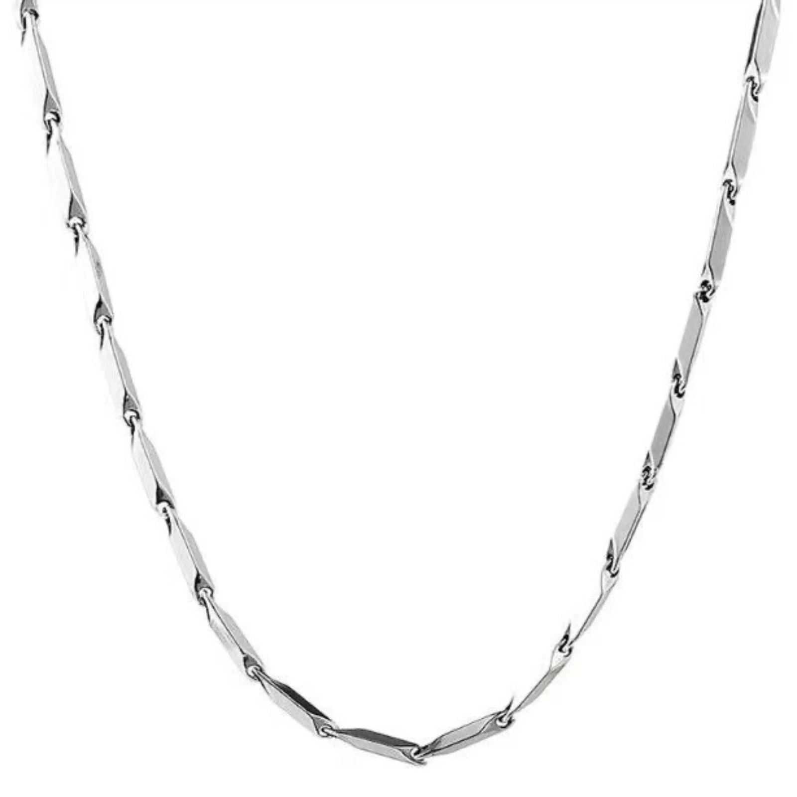Titanium Steel Rhombus Necklace for Men Women Punk Hip-hop Kpop Style Jewelry Ac
