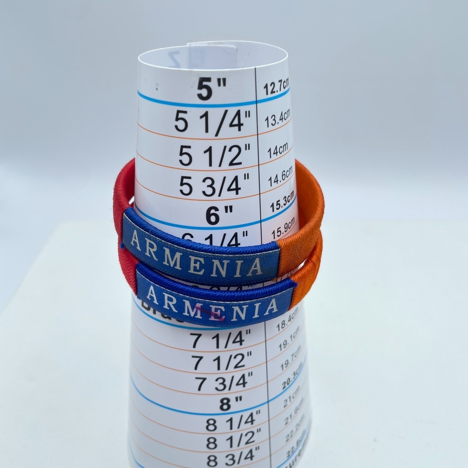 Lot Of 2 Armenia-Themed Patriotic Red Blue Orange Thread C-Souvenir Bracelets